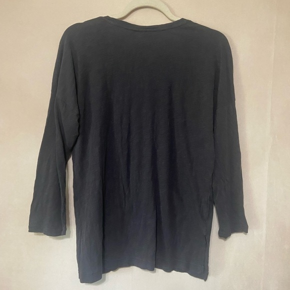 Lucky Brand EUC gold metallic sequin embroidered boho side slit tunic blouse LG - Picture 6 of 6